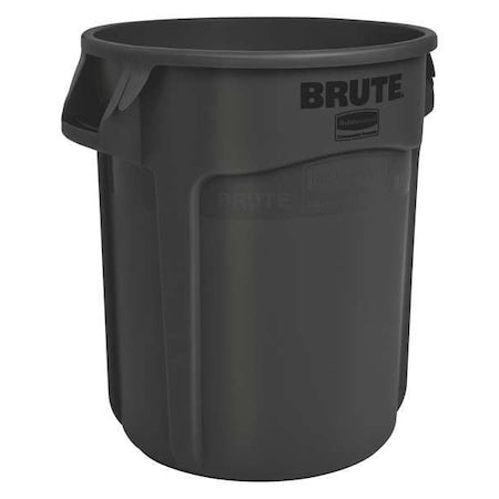BRUTE 20 gal Round Heavy Duty Plastic Can, Black, None, Plastic, Not Applicable