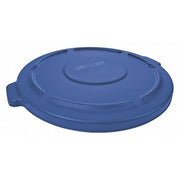 BRUTE(R) 44 gal Trash Can Lid, Flat Blue, Resin, 0 Openings 24 1/2 in W/Dia