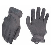 Tactical Glove, Synthetic Leather Palm, 9" Length, Safety Cuff, Full Finger, Tricot Lining, Gray