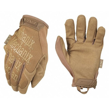 Tactical Glove, Synthetic Leather Palm, 8" Length, Hook-and-Loop Cuff, Full Finger, Tricot Lining
