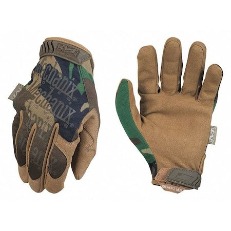 Tactical Glove, Synthetic Leather Palm, 10" Length, Hook-and-Loop Cuff, Full Finger, Tricot Lining