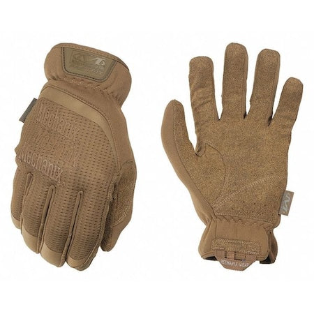 Tactical Glove, Synthetic Leather Palm, 7" Length, Safety Cuff, Full Finger, Tricot Lining, Size S