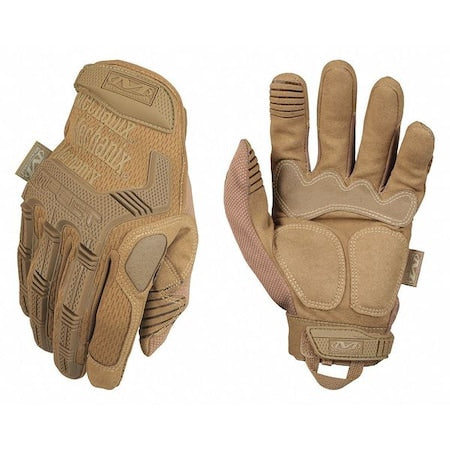 Tactical Glove, Synthetic Leather Palm, 11" Length, Hook-and-Loop Cuff, Full Finger, Tricot Lining