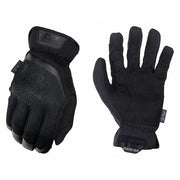 Tactical Glove, Synthetic Leather Palm, 10" Length, Safety Cuff, Full Finger, Tricot Lining, Black