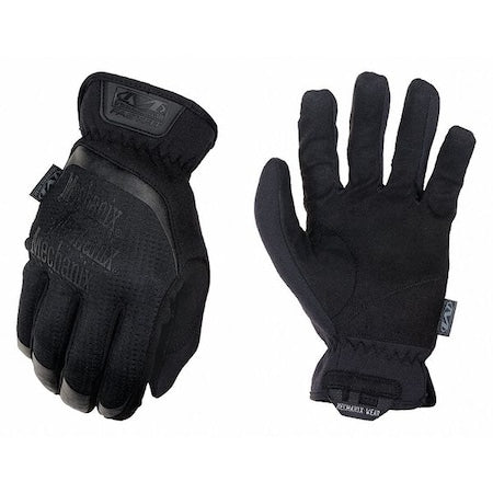 Tactical Glove, Synthetic Leather Palm, 11" Length, Safety Cuff, Full Finger, Tricot Lining, Black