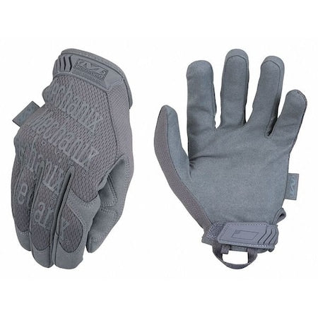 Tactical Glove, Synthetic Leather Palm, 7" Length, Hook-and-Loop Cuff, Full Finger, Tricot Lining