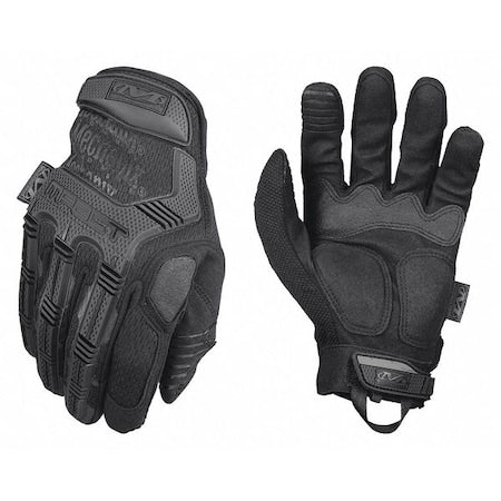 Tactical Glove, Synthetic Leather Palm, 9" Length, Hook-and-Loop Cuff, Full Finger, Tricot Lining