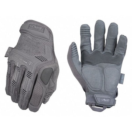 Tactical Glove, Synthetic Leather Palm, 8" Length, Hook-and-Loop Cuff, Full Finger, Tricot Lining
