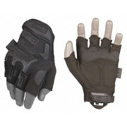 Tactical Glove, Synthetic Leather Palm, 8" Length, Hook-and-Loop Cuff, Half Finger, Tricot Lining