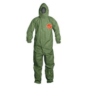 SFR Attached Hood Respirator Fit. Front Zipper Closure. Chin Flap. Storm Flap. Elastic Ankles. Elastic Waist.Green. 4X