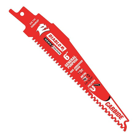 6 in L x 6/9 TPI Reciprocating Saw Blade, 3 PK