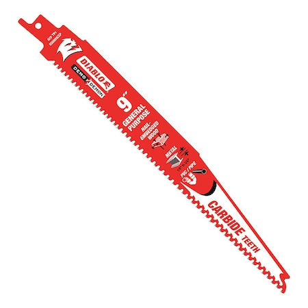 9 in x 6/9 TPI Reciprocating Saw Blade, 1 PK