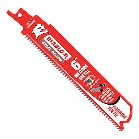 6 in L x 10 TPI Reciprocating Saw Blade, 3 PK