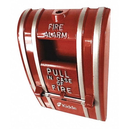 Fire Alarm Pull Station,Red,2-15/32" D