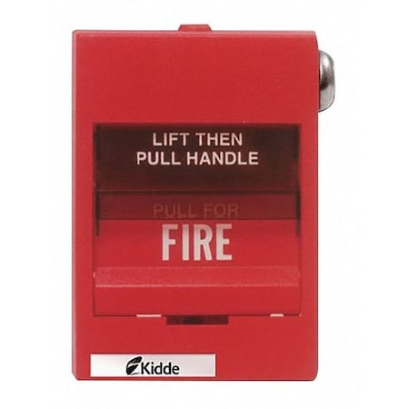 Fire Alarm Pull Station,Red,3-5/8" D