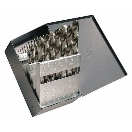 29PC CLE-MAX Jobber Length Drill Set Cleveland 2002G Bright HSS RHS/RHC 1/16-1/2x1/64