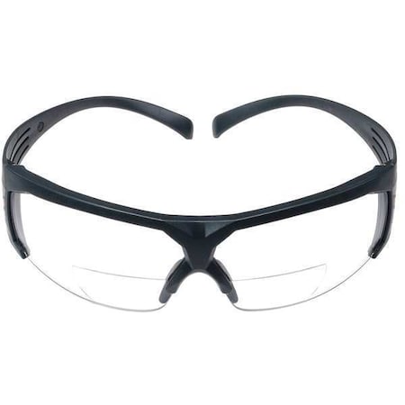 SecureFit(TM) 600 Reader Safety Glasses, Gray Wraparound Frame, 3.0 Diopter, Clear Lens, Universal