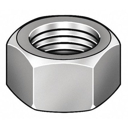 Hex Nut, #4-40, Steel, Not Graded, Zinc Plated, 3/32 in Ht, 100 PK