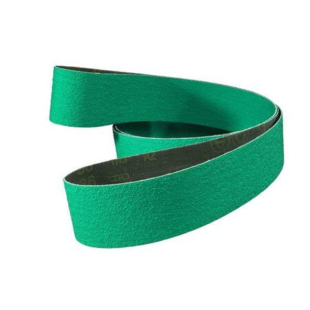 Sanding Belt, 6 in W, 48 in L, Coated, Zirconia Alumina, 80 Grit, Not Applicable, 577F, Green