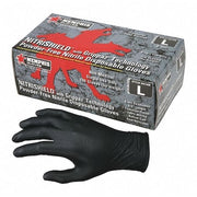 NitriShield with Grippaz, Nitrile Disposable Gloves, 6 mil Palm, Powder-Free, M, 100 PK, Black