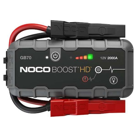 Portable Power Pack, Boosting, For 12 V DC Battery Volt, 100 A at 12V, USB, Plastic, GB70