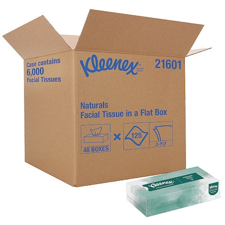 Naturals, 2 Ply Facial Tissue, 125 Sheets per Box, 48 PK