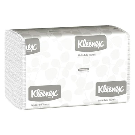 Kleenex Multifold Paper Towels, 1-Ply, 9.2" x 9.4" sheets, White, (150 Sheets/Pack, 16 Packs/Case)