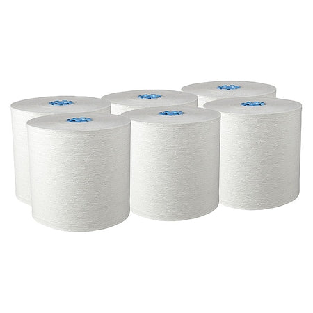 Hard Roll Towels with Absorbency Pockets, for Blue Core Dispensers, White, (900'/Roll, 6 Rolls/Case)