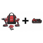 M18 Cordless LITHIUM-ION 2-Tool Combo Kit w/ 2 Batteries + M18 CP2.0 Battery