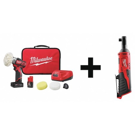 M12 Variable Speed Polisher/Sander Kit + M12 Cordless 3/8" Ratchet