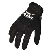 Mechanics Gloves, Synthetic Leather Palm, 2XL, Black