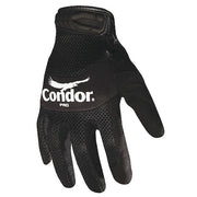Mechanics Gloves, Synthetic Leather Palm, S, Black