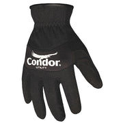 Mechanics Gloves, Synthetic Leather Palm, 2XL, Black