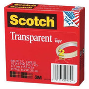 Scotch Transparent Tape,1/2in. W.