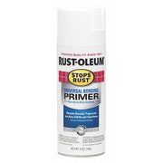 Spray Paint, White, Primer, Solvent, 12 oz