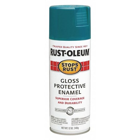 Spray Paint, Lagoon, Gloss, Solvent, 12 oz