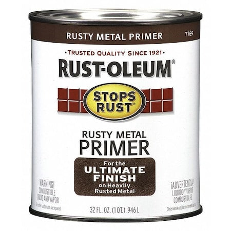 Interior/Exterior Paint, Primer, Rusty Metal, 1 qt