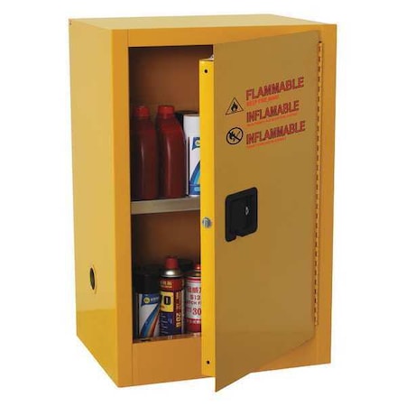 Hazardous Material Storage Cabinet, 16 gal, 1 Shelves, Steel, 23 in W x 45 1/2 in H x 18 in D