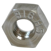 Hex Nut, #10-32, 316 Stainless Steel, Not Graded, Plain, 1/8 in Ht