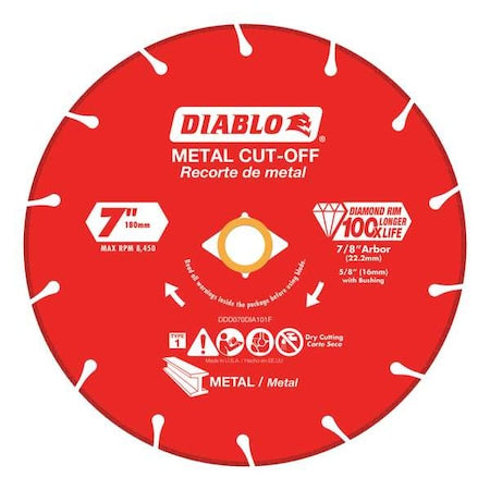 Saw Blade,7" Blade Dia.,7/8" Arbor Hole