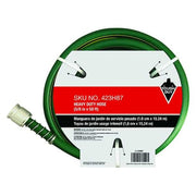 5/8 in ID x 50 ft L Water Hose, PVC Tube, Green, Brass x Aluminum Fitting