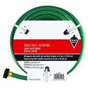 5/8 in ID x 50 ft L Water Hose, PVC Tube, Green, Brass x Brass Fitting