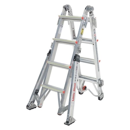 Multipurpose Ladder, 15 ft, Aluminum, 375 lb Load Capacity