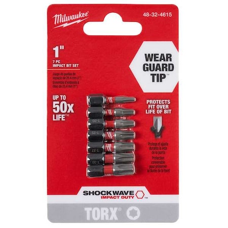 SHOCKWAVE Torx 1 in Insert Bit Set - 7PC
