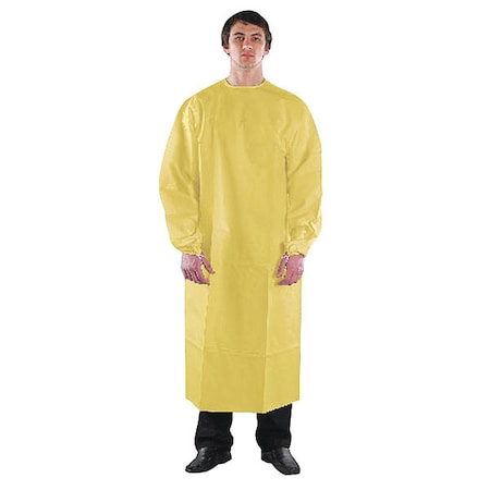 Gown, Polyethylene, Bound, 2.7 mil, 68 in, Yellow, 5XL, 50 PK