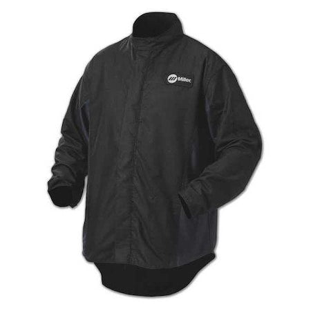 Welding Jacket, WeldX(TM), 7 oz, 32 in Length, Zipper Closure, 1 Pockets, Black, M