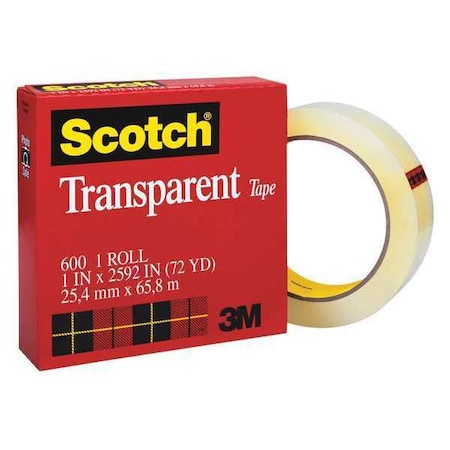 Transparent Tape,1 x 2592 in.