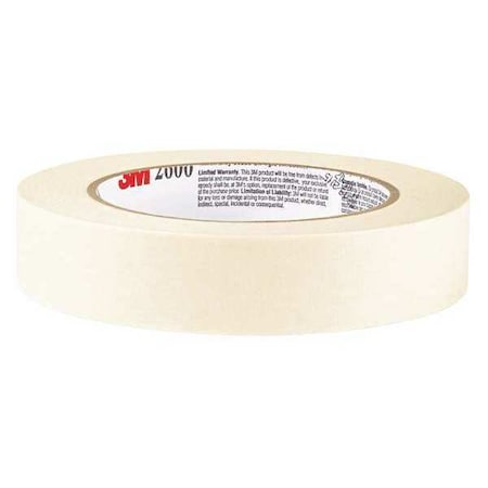 Masking Tape,1 in. W x 60 yd. L, 0.94 in W x 60.1 yds L, 4.4 mil Thick, Natural Rubber Adhesive