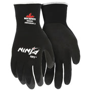 Coated Gloves, HPT, Palm, Not Rated Abrasion Level, Black, M 2 PK
