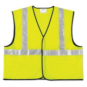 Vest,Safety,2" Stripe,Fluorescent Lime